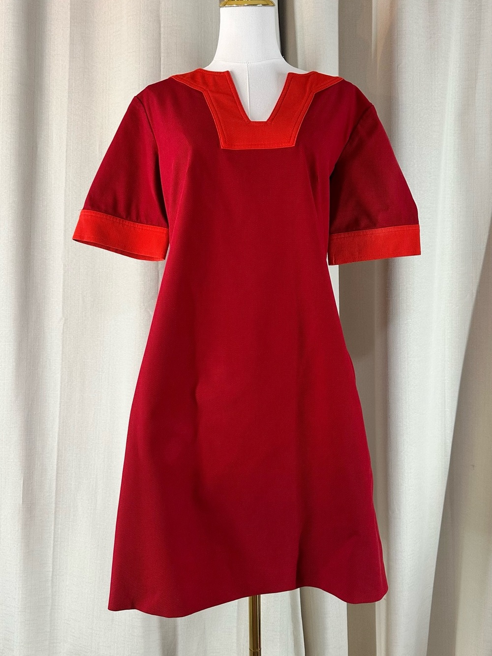 Brooks Brothers Red Orange Colorblock Shift Dress Size 6